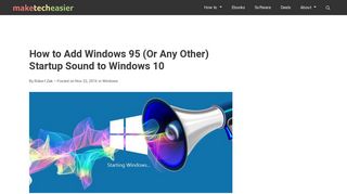 
                            5. How to Change the Startup Sound on Windows 10 - Make Tech Easier