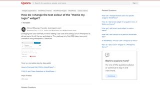 
                            13. How to change the text colour of the 'theme my login' widget - Quora