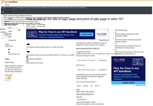 
                            10. How to change the title of login page and point of sale page in odoo 10?