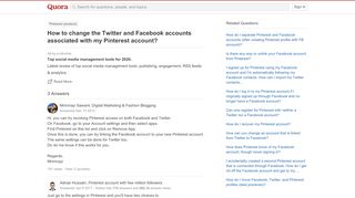 
                            12. How to change the Twitter and Facebook accounts associated with my ...
