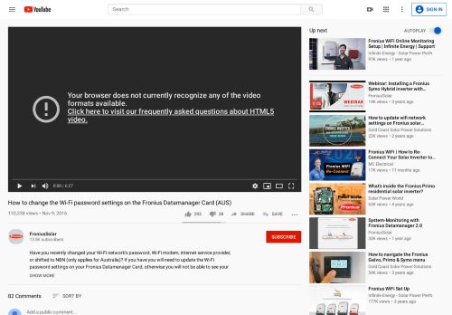 
                            10. How to change the Wi-Fi password settings on the Fronius ... - YouTube