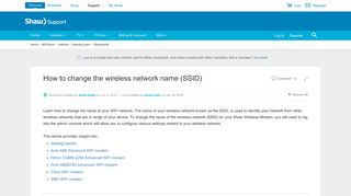 
                            10. How to change the wireless network name (SSID) | Shaw Support