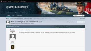 
                            11. How to change to NA server from EU? - Newcomers' Section - World ...