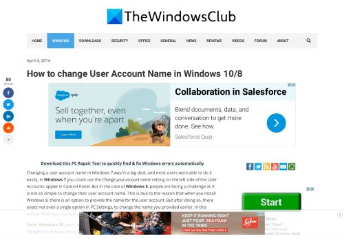 
                            8. How to change User Account Name in Windows 10/8