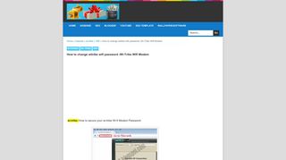 
                            8. How to change witribe wifi password -Wi-Tribe Wifi Modem