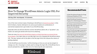 
                            11. How To Change WordPress Admin Login URL For Improved Security