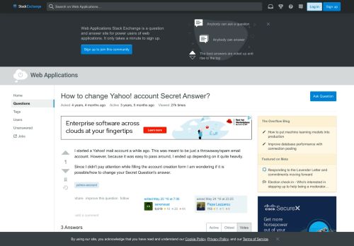 
                            8. How to change Yahoo! account Secret Answer? - Web Applications ...