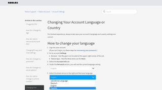 
                            8. How to Change Your Account Language and Country – Roblox Support