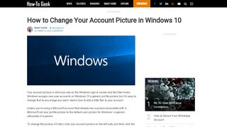 
                            2. How to Change Your Account Picture in Windows 10