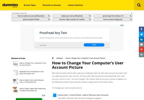 
                            1. How to Change Your Computer's User Account Picture - dummies