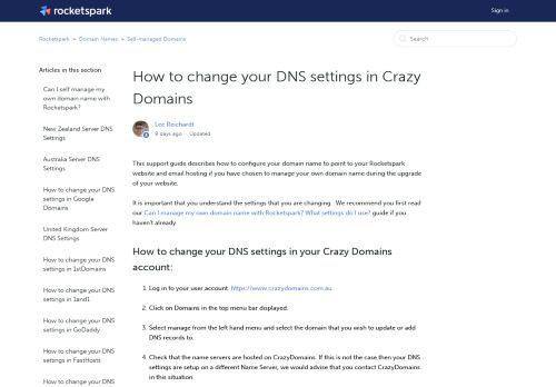 
                            8. How to change your DNS settings in Crazy Domains – Rocketspark