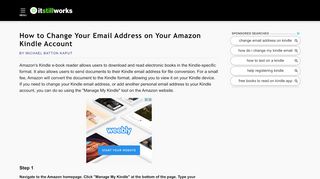
                            10. How to Change Your Email Address on Your Amazon Kindle Account