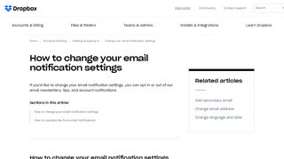 
                            1. How to change your email notification settings – Dropbox Help
