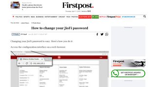 
                            8. How to change your JioFi password - Firstpost