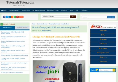 
                            4. How to change your JioFi username and password - TutorialsTutor