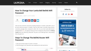 
                            6. How To Change Your Lanka Bell Bell4G Wifi Password - LKpedia