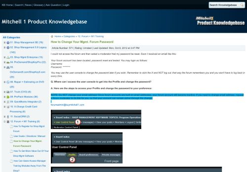 
                            2. How to Change Your Mgmt. Forum Password - Mitchell 1