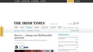 
                            12. How to . . . change your MyFitnessPal password - The Irish Times