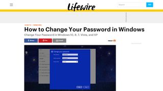 
                            4. How to Change Your Password in Windows 10, 8, & 7 - Lifewire