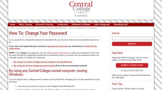 
                            10. How To: Change Your Password – IT Services - Central College ...
