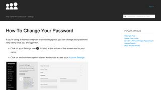 
                            12. How to Change your Password - Myspace help center