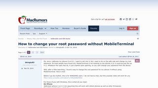 
                            12. How to change your root password without MobileTerminal ...