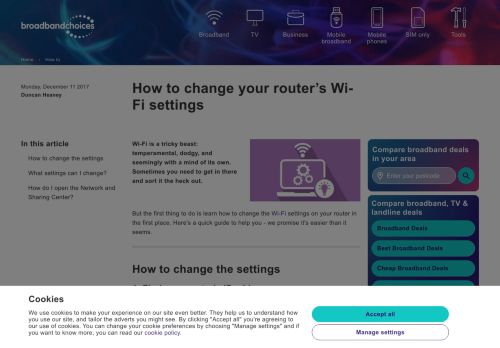 
                            12. How to change your router's Wi-Fi settings - Broadband Choices