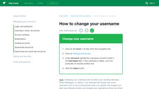 
                            5. How to change your username - Twitter support