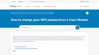 
                            13. How to change your WiFi password on a Cisco Modem | Shaw Support