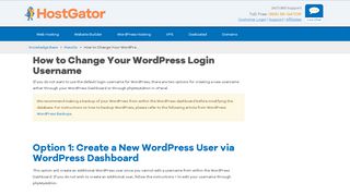 
                            5. How to Change Your WordPress Login Username « HostGator.com ...