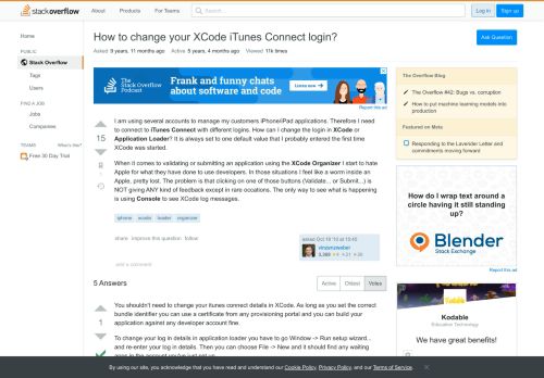 
                            4. How to change your XCode iTunes Connect login? - Stack Overflow