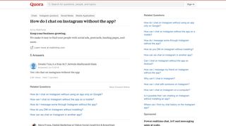 
                            4. How to chat on Instagram without the app - Quora