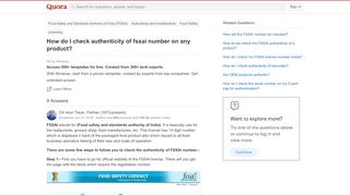 
                            11. How to check authenticity of fssai number on any product - Quora