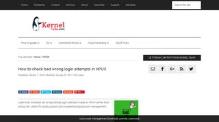 
                            10. How to check bad wrong login attempts in HPUX - Kernel Talks