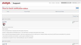 
                            4. How to check certification status - Avaya Support Forums