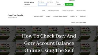 
                            9. How To Check Dstv And Gotv Account Balance Online Using The Self ...