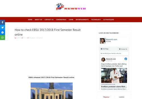 
                            10. How to check EBSU 2017/2018 First Semester Result online ...