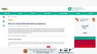 
                            8. How to check Etisalat bonus balance ▷ Legit.ng