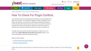 
                            11. How To Check For Plugin Conflicts - Yoast Knowledge Base