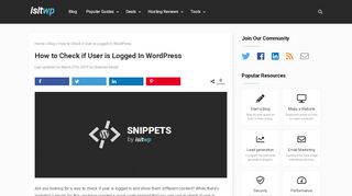 
                            5. How to Check if User is Logged In in WordPress - IsItWP