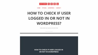 
                            4. How to check if user logged in or not in wordpress? - IdiotInside.com