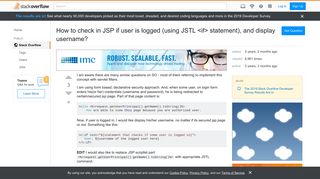 
                            1. How to check in JSP if user is logged (using JSTL <if> statement ...