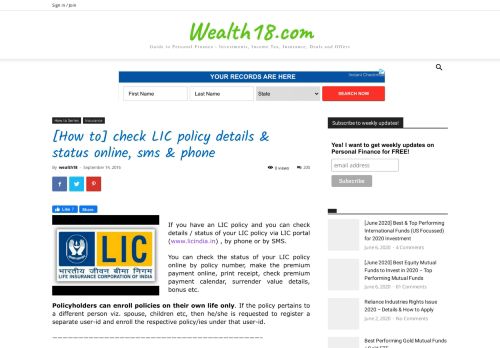 
                            13. [How to] check LIC policy details & status online, sms & phone ...