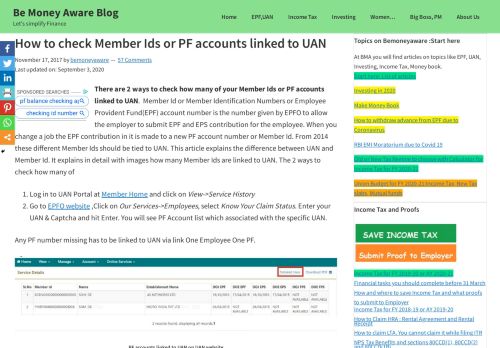 
                            7. How to check Member Ids or PF accounts linked to UAN
