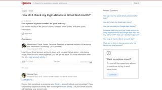 
                            9. How to check my login details in Gmail last month - Quora