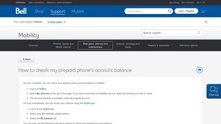 
                            6. How to check my prepaid phone's account balance - Bell support