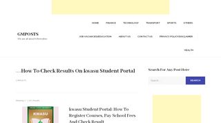 
                            11. How To Check Results On kwasu Student Portal Archives - GMPOSTS