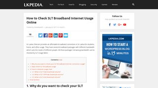 
                            9. How to Check SLT Broadband Internet Usage Online - LKpedia