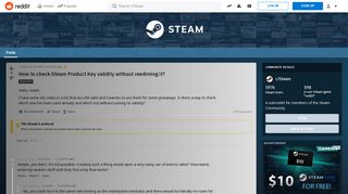 
                            2. How to check Steam Product Key validity without reediming it ...