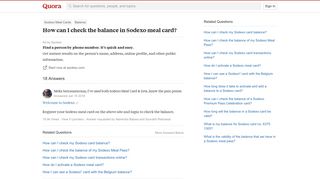 
                            9. How to check the balance in Sodexo meal card - Quora